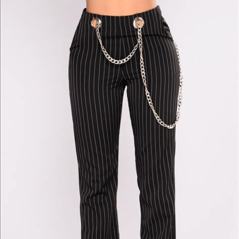 Fashion Nova Chain Pinstripe Pants Size XL